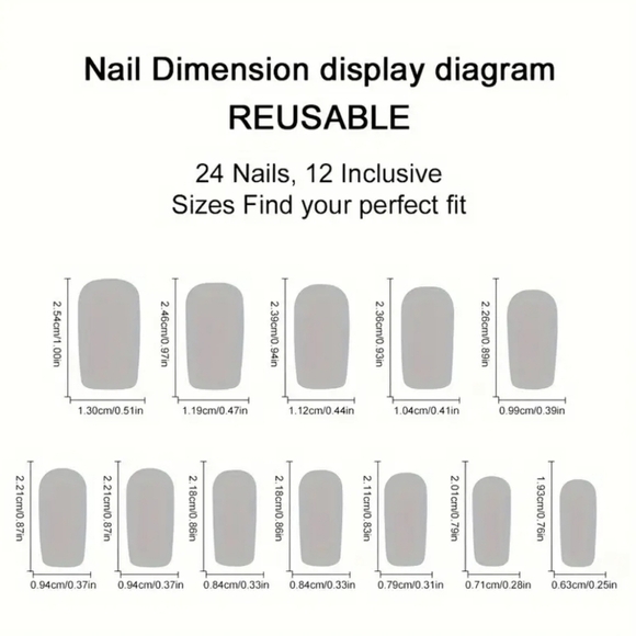 24 Pieces Fake Press On Nails - Picture 3 of 5